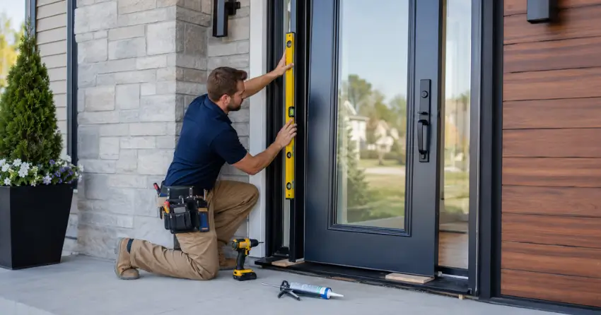 glass outside door installation with energy-efficient double-pane glazing in Blows, Norwich