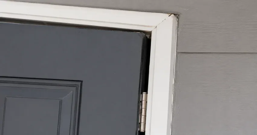 technician tightening a loose door hinge in Beaconsfield, Norwich