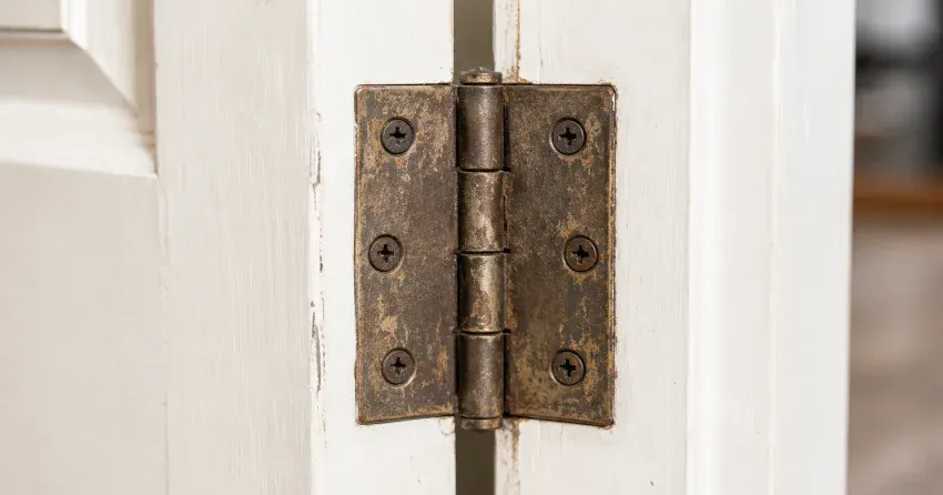 technician adjusting a sagging door hinge in Holbrook, Norwich